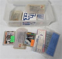 Collection of various vintage sports tickets and