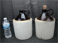 2 Crock Jugs 1-Gallon They Have Cracks/Chips