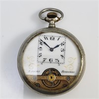 UNKNOWN SWISS POCKET WATCH - SILVER - 16s