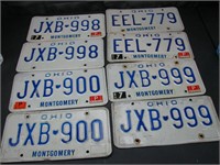 4 Sets 1980s Ohio License Plates
