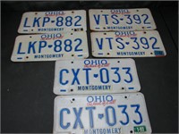 3 Sets Ohio License Plates
