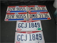 3 Sets Ohio License Plates