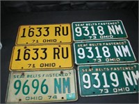 6 Ohio 1970s License Plates