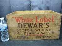 Dewar’s White Label Whisky Wood Box/Crate