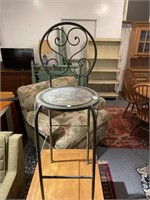 Decorated metal bar height Stool