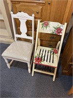 Two shabby chic chairs