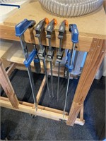 Set of five clamps