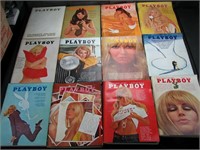 12 Playboy Magazines 1969 Complete Year