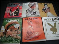 6 Playboy Magazines 1963