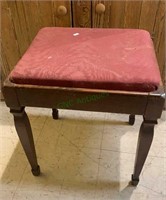 Vintage small vanity stool with storage space