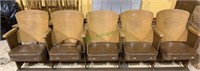 5 stadium theater seats - wood back and arms