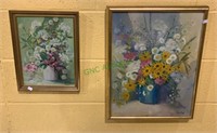 2 original oil paintings by Curtis - floral still