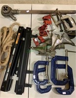 Pipe clamps, C clamps, Rockwell 50 pound brackets