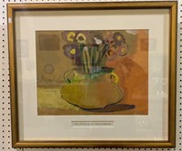 Original watercolor of a still life - flowers in a