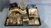 Tray lot Avon jewelry - about 20 pieces of costume