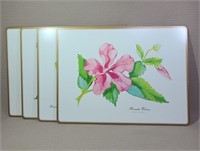 Set Of 4 Hardboard Placemats Bermuda Flowers