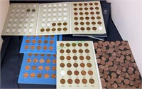 Coins - six Lincoln penny folders, not complete -