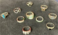 Jewelry - lot of 10 assorted ladies rings,