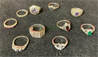 Jewelry - lot of 10 ladies rings - different