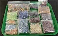 Tray  lot - jewelry beads, multi shapes, multi