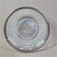 Crystal Bowl With Silverplated Rim