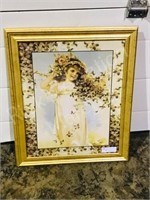 framed print of girl - 23" x 19"