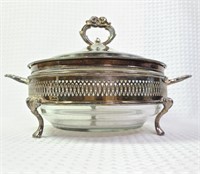 Silverplated/Glass Serving Dish