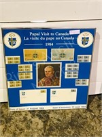 Framed stamps - 1984 Papal visit