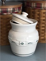 Longaberger Pottery Jar Canister Heritage Green