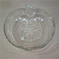 Large Apple Shaped Glass Bowl