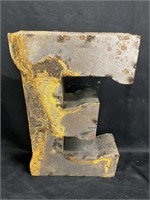 Metal capital E, 14 inches high 9 inches wide 3