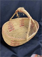 Antique native American hand woven basket. 12” x