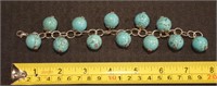 925 Sterling silver & turquoise bead bracelet