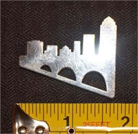 Simons Bros Sterling Silver cityscape pin