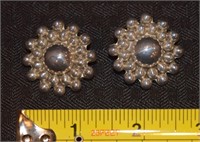 Vintage Mexican 925 sterling silver clip earrings