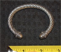 SU 925 sterling silver twisted cuff bracelet