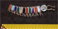 EE Zuni 925 sterling semi precious caterpillar pin