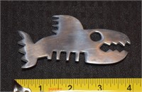 Large MOD stainless steel FISH brooch