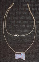 Stunning Mystic Fire Opal pendant 925 necklace
