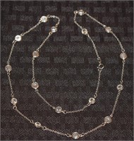 Faceted crystal & 925 sterling silver necklace