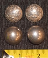 (2) PR vintage round 925 sterling silver earrings