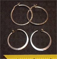 Peter James STGPJ Sterling Silver hoop earrings +