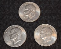 (3) Eisenhower Ike dollar coins