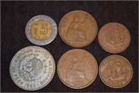 Lot of (6) Foeign coins