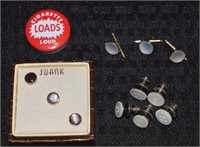 Swank MOP / handmade button Cufflinks & loads