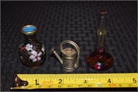 Lot art glass ring holder water can Chinese vase