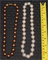 Vintage High Quality Lg MM beaded pearl necklaces