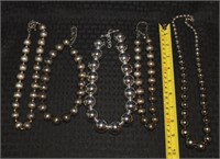 Lot of silvertone bead ball necklaces