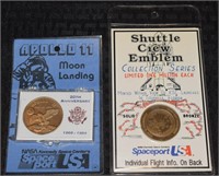 NASA Apollo 11 & Shuttle Crew Emblem bronze coins