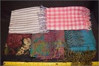 lot of silk & other ladies scarves contemporary